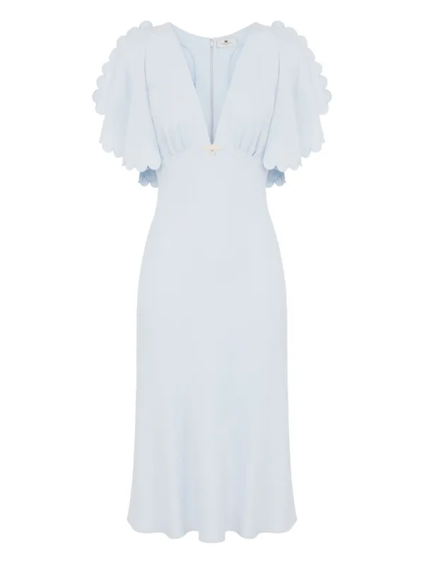 上品でエレガント ELISABETTA FRANCHI プリーツ ミニドレス Blue Elisabetta Franchi Crepe Midi Dress | Blue | FARFETCH