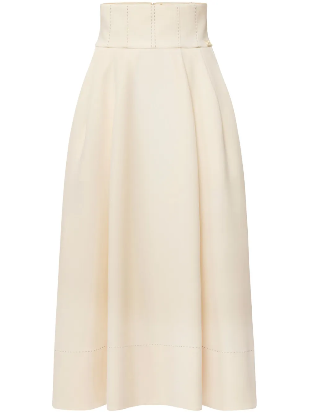 crêpe flared skirt