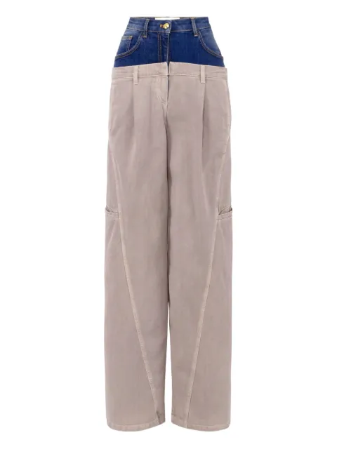 Elisabetta Franchi denim-peplum cargo trousers