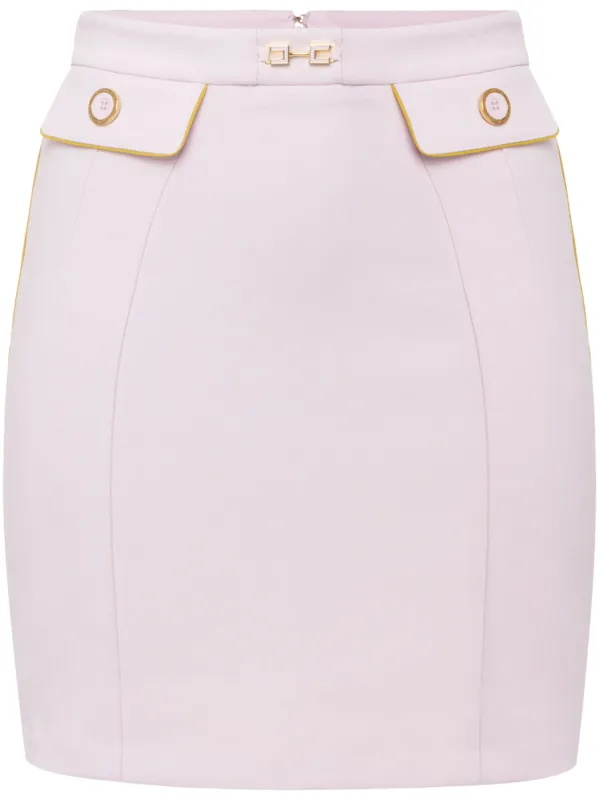 スカート ELISABETTA FRANCHI SKIRT IN CREPE FABRIC WITH LOGO RIBBON GO04637E2_193_5_D.jpg