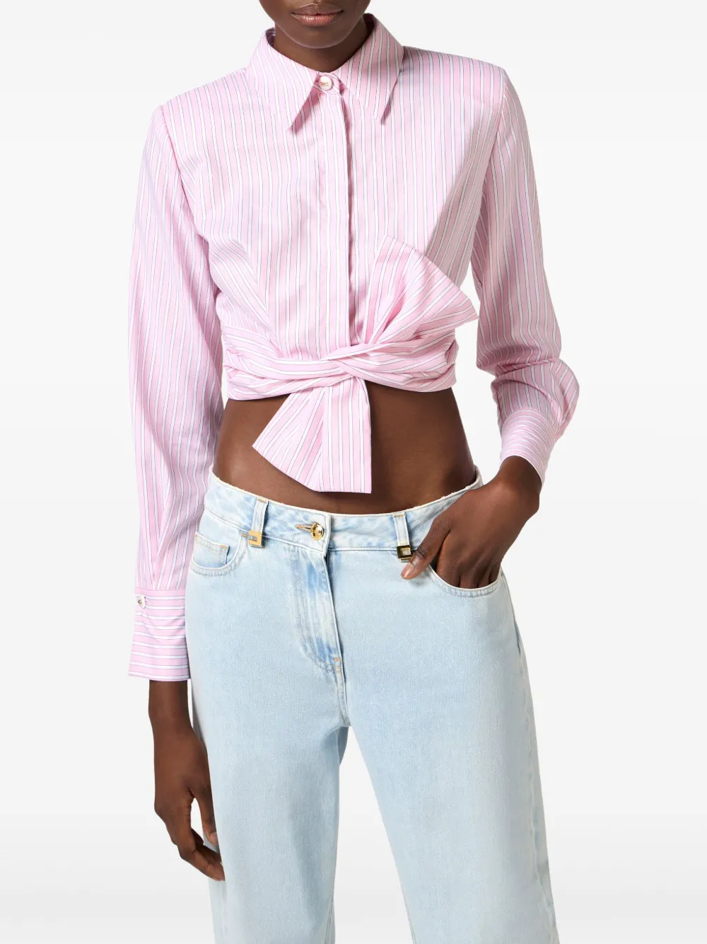 Elisabetta Franchi Jurk met strikdetail Roze