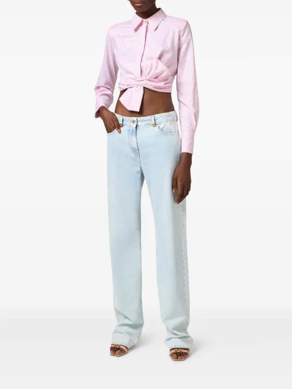 Tシャツ・カットソー ELISABETTA FRANCHI ette shirt with floral embroidery Elisabetta Franchi georgette shirt with all over logo for