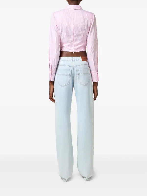Elisabetta Franchi bow-detail Poplin Shirt | Pink | FARFETCH