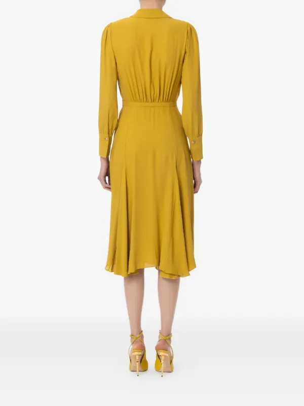 ワンピース ELISABETTA FRANCHI Woman Dress Yellow AB704 DC7 Elisabetta Franchi piercing-detail Jersey Gown | Yellow