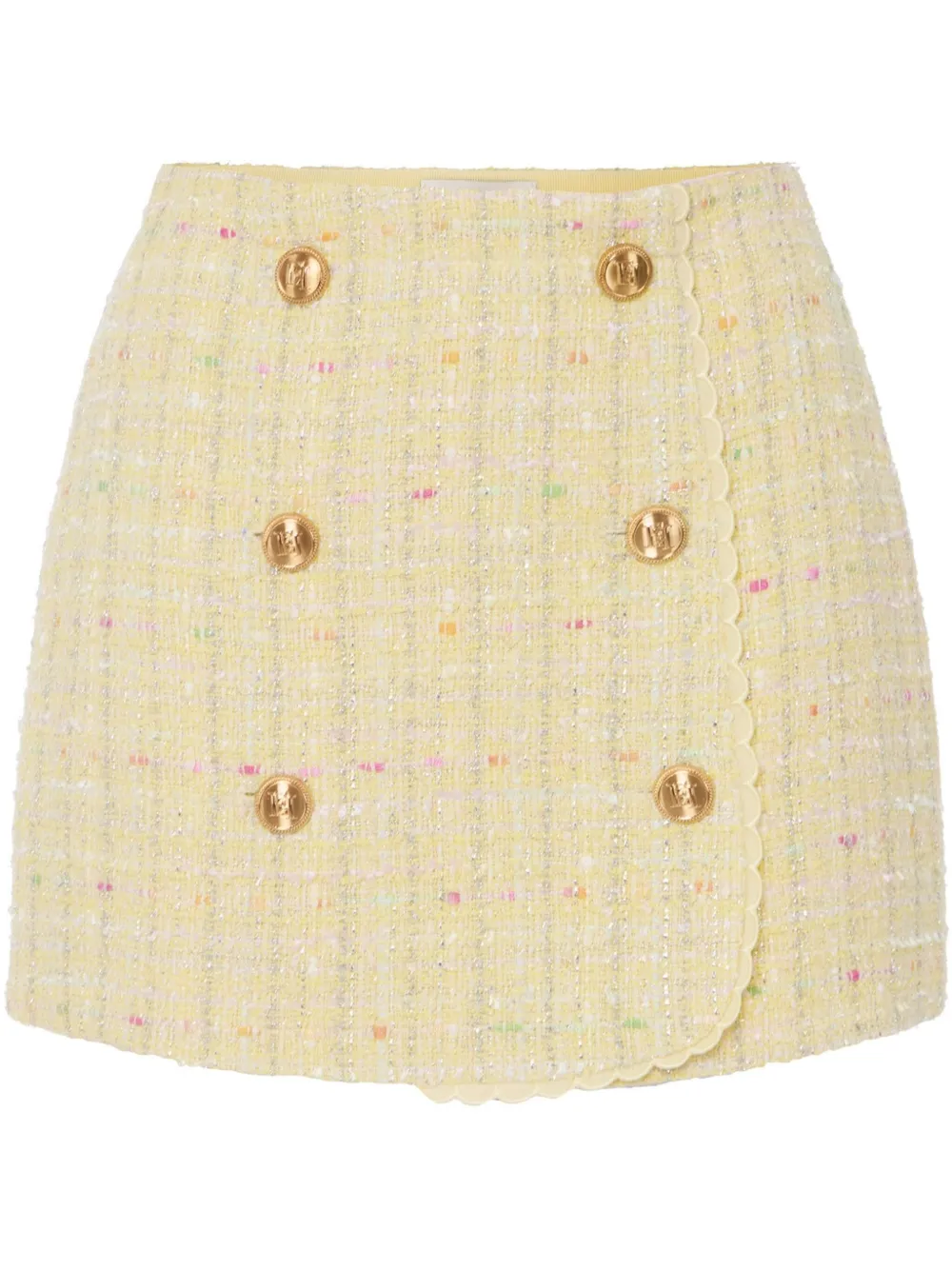Elisabetta Franchi lurex bouclé mini skirt | Yellow | Image 1
