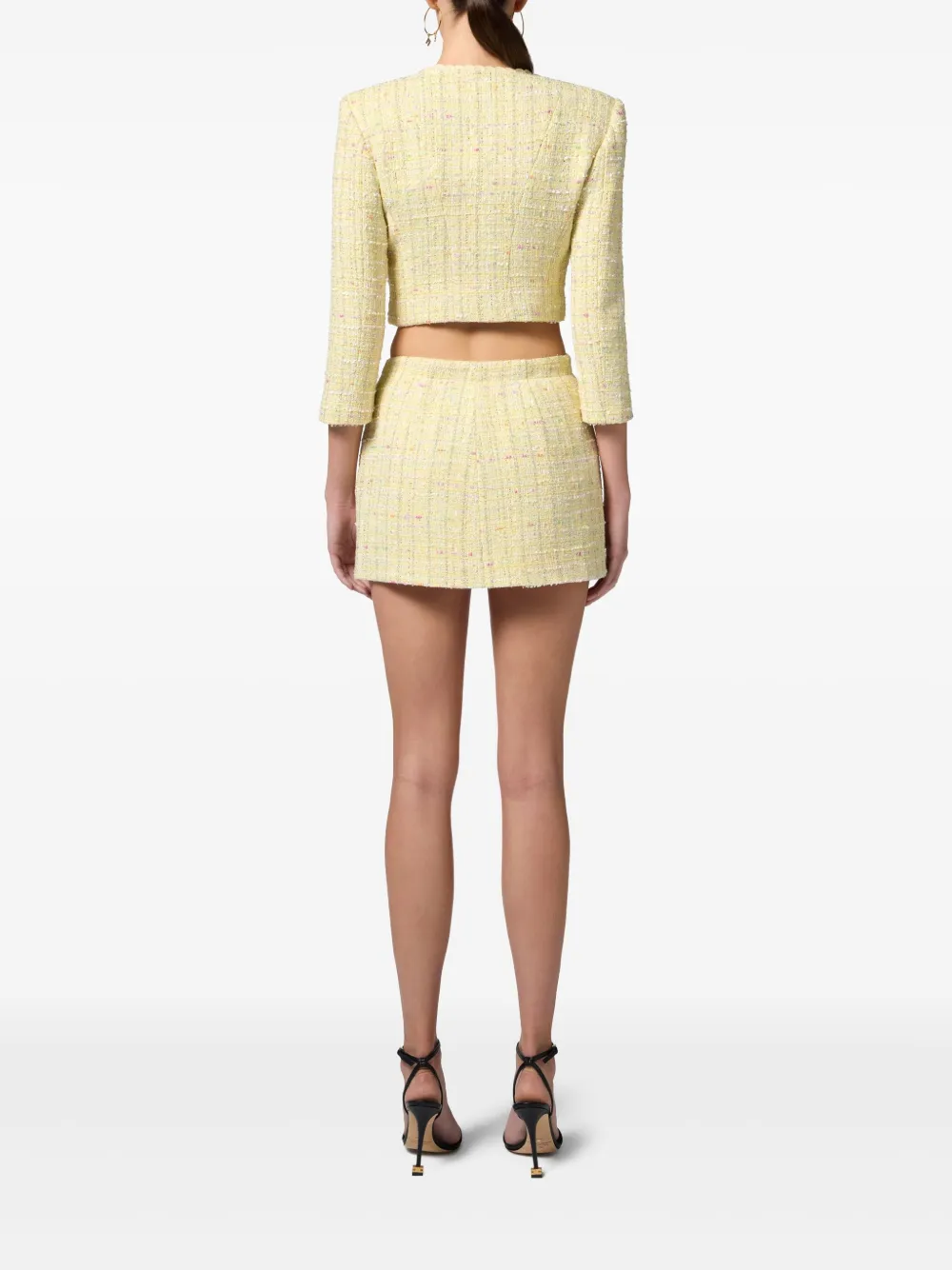 Elisabetta Franchi Button Skirt In Yellow