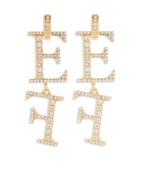 Elisabetta Franchi initial-pendant drop earrings