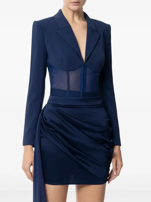 ジャケット ELISABETTA FRANCHI Crepe and tulle blazer 27863173_57498799_600.jpg