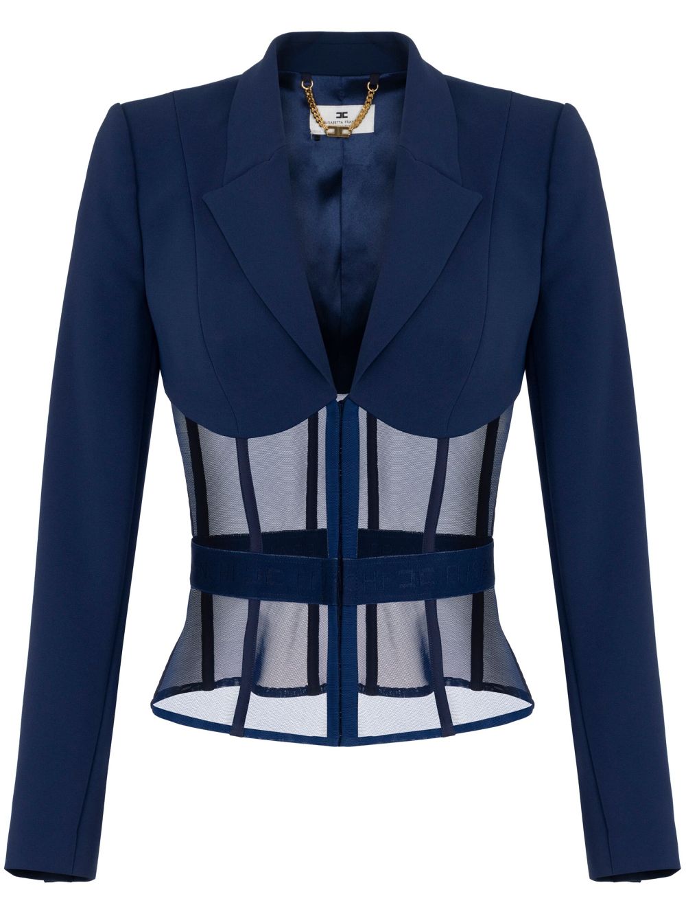 Elisabetta Franchi crepe tulle blazer - Blue