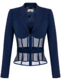 Elisabetta Franchi crepe tulle blazer - Blue