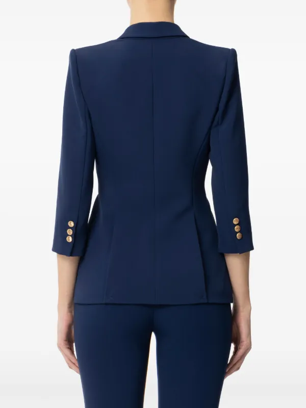 アウターその他 ELISABETTA FRANCHI Woman Blazer Blue GI133 DC8 Elisabetta Franchi satin-lapels Crepe Blazer | Blue | FARFETCH