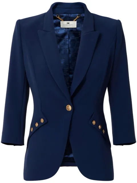 Elisabetta Franchi blazer de crepé con botones del logo