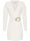 Elisabetta Franchi maxi buckle coat dress - White