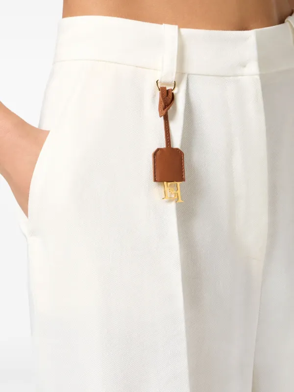 Elisabetta Franchi logo-charm Trousers | White | FARFETCH