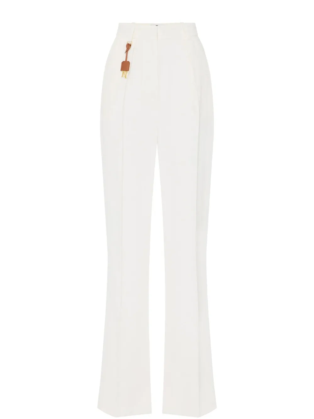 Elisabetta Franchi Logo-charm Trousers In White