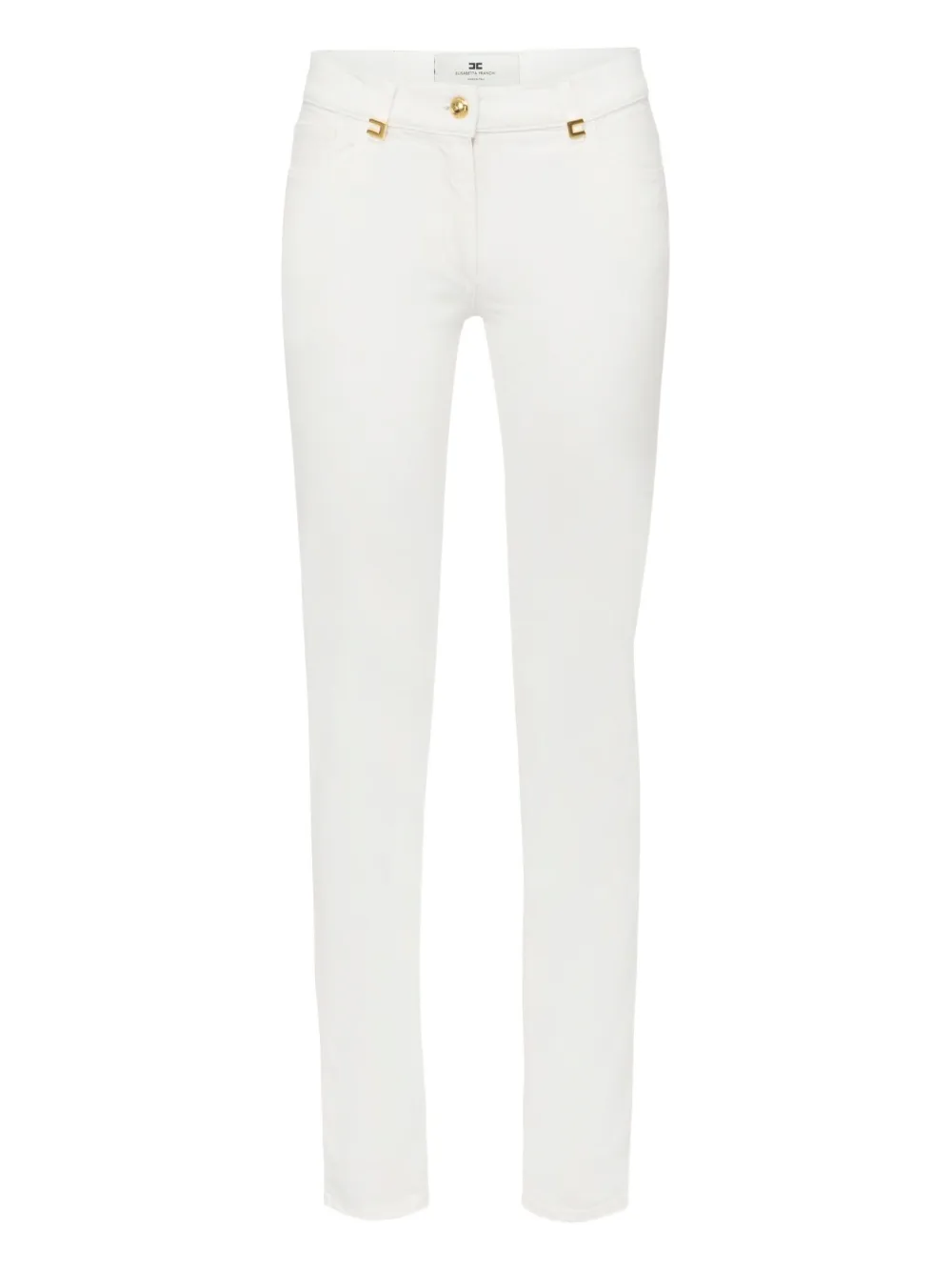 Elisabetta Franchi logo-detail skinny jeans Wit