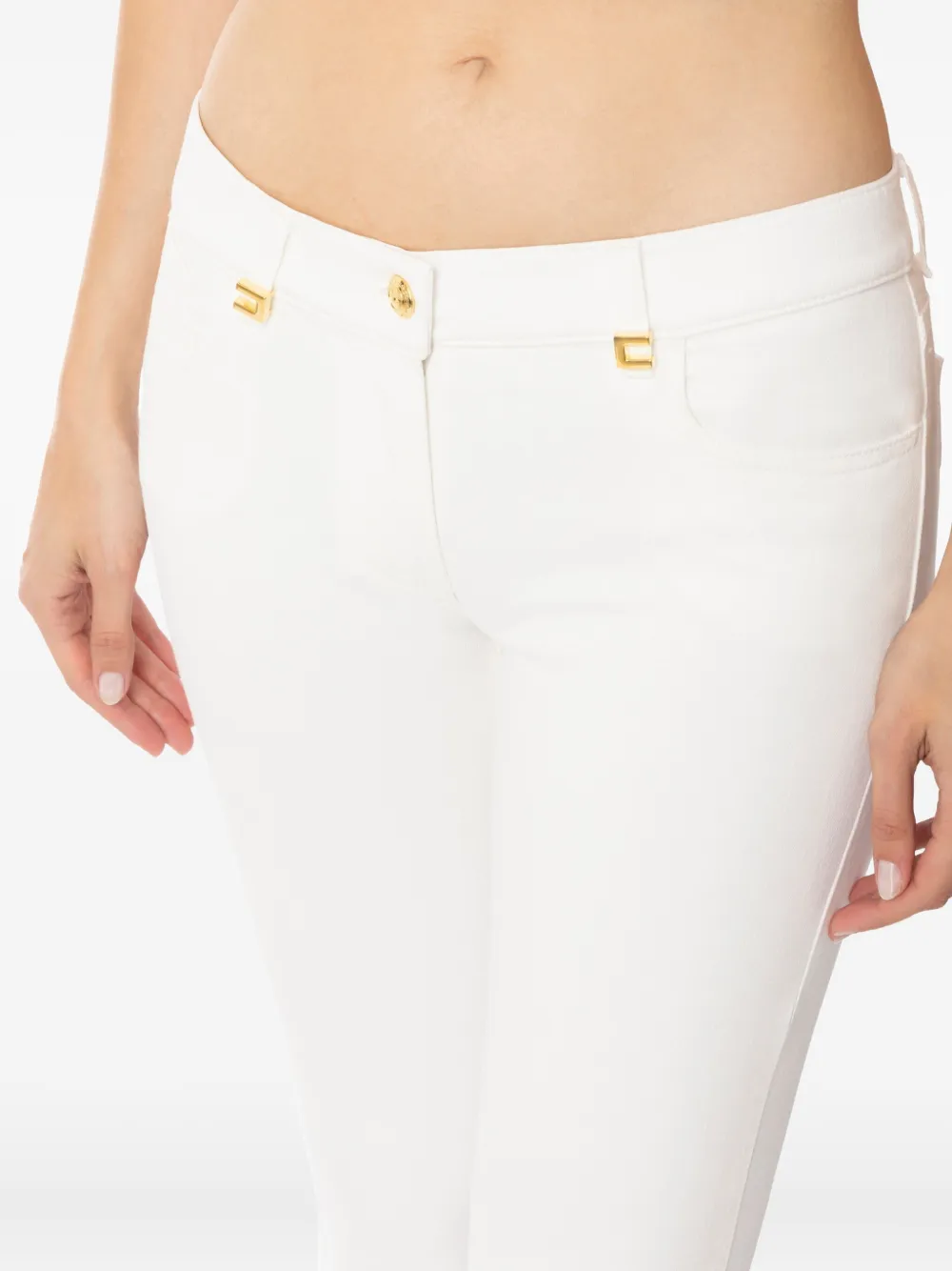 Elisabetta Franchi logo-detail skinny jeans Wit