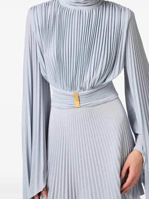 Elisabetta Franchi Pleated Mini Dress | Blue | FARFETCH JO