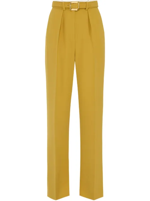 Pantalon en crêpe à taille ceinturée - Elisabetta Franchi - Modalova