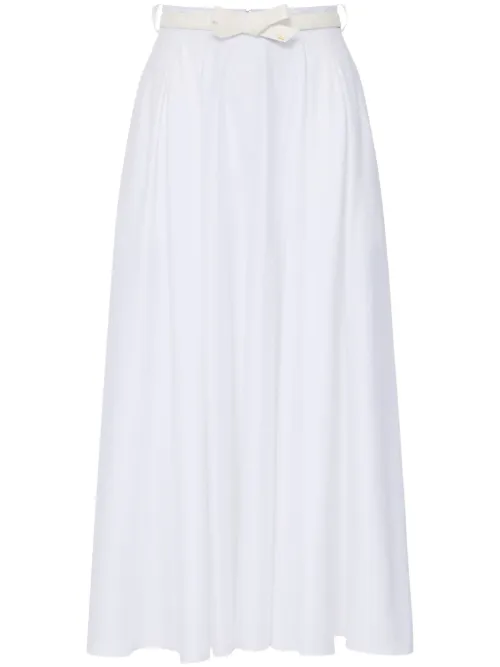 Jupe mi-longue ceinturée en satin - Elisabetta Franchi - Modalova