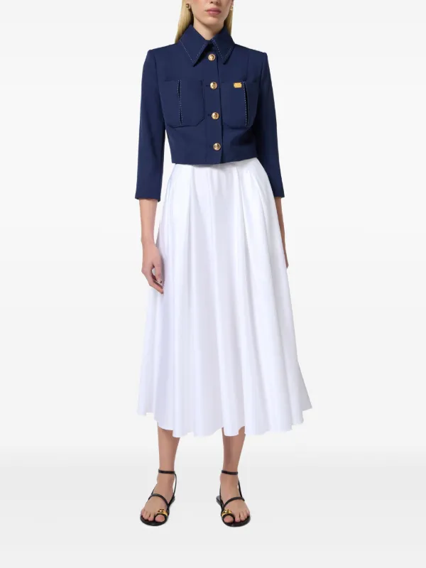 Elisabetta Franchi 上品 クレープ スカート サテンバンド付 Crêpe-back satin dress with crossover laces | Elisabetta Franchi