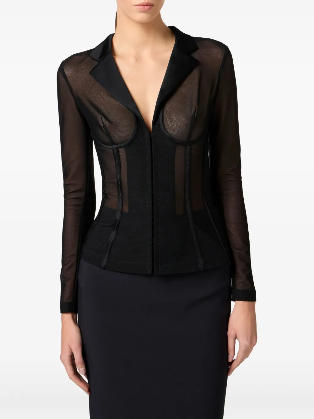 Elisabetta Franchi Tulen jack Zwart