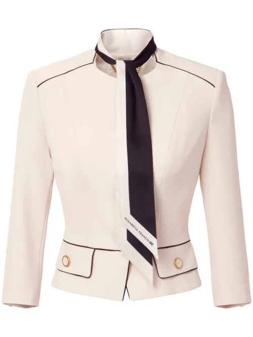 Veste en crêpe à détail de foulard - Elisabetta Franchi - Modalova