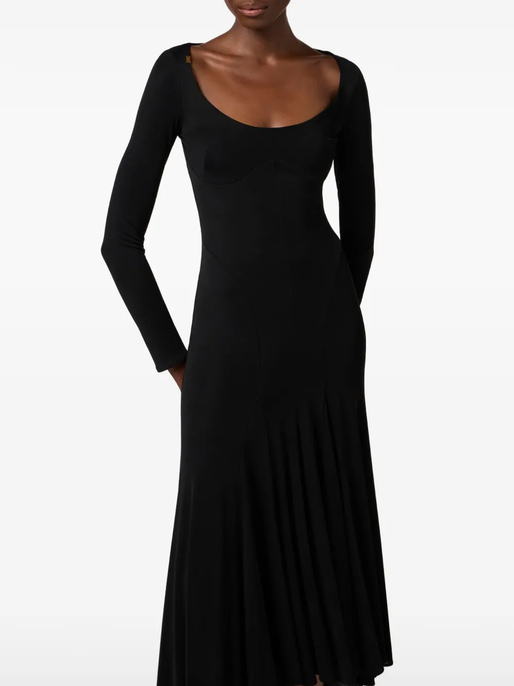 Elisabetta Franchi Lichtgewicht jersey maxi-jurk Zwart