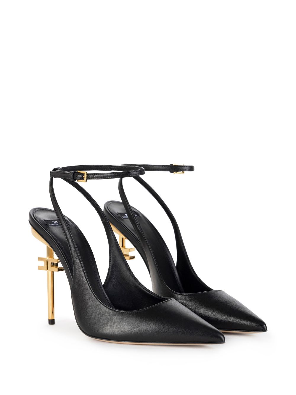 Elisabetta Franchi 105mm slingback leather pumps - Black