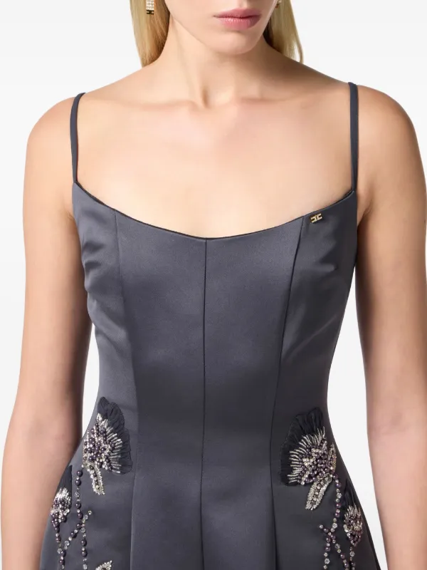 ELISABETTA FRANCHI ミニドレス Elisabetta Franchi コルセットスタイル ミニドレス | グレー