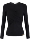 Elisabetta Franchi draped crepe top - Black