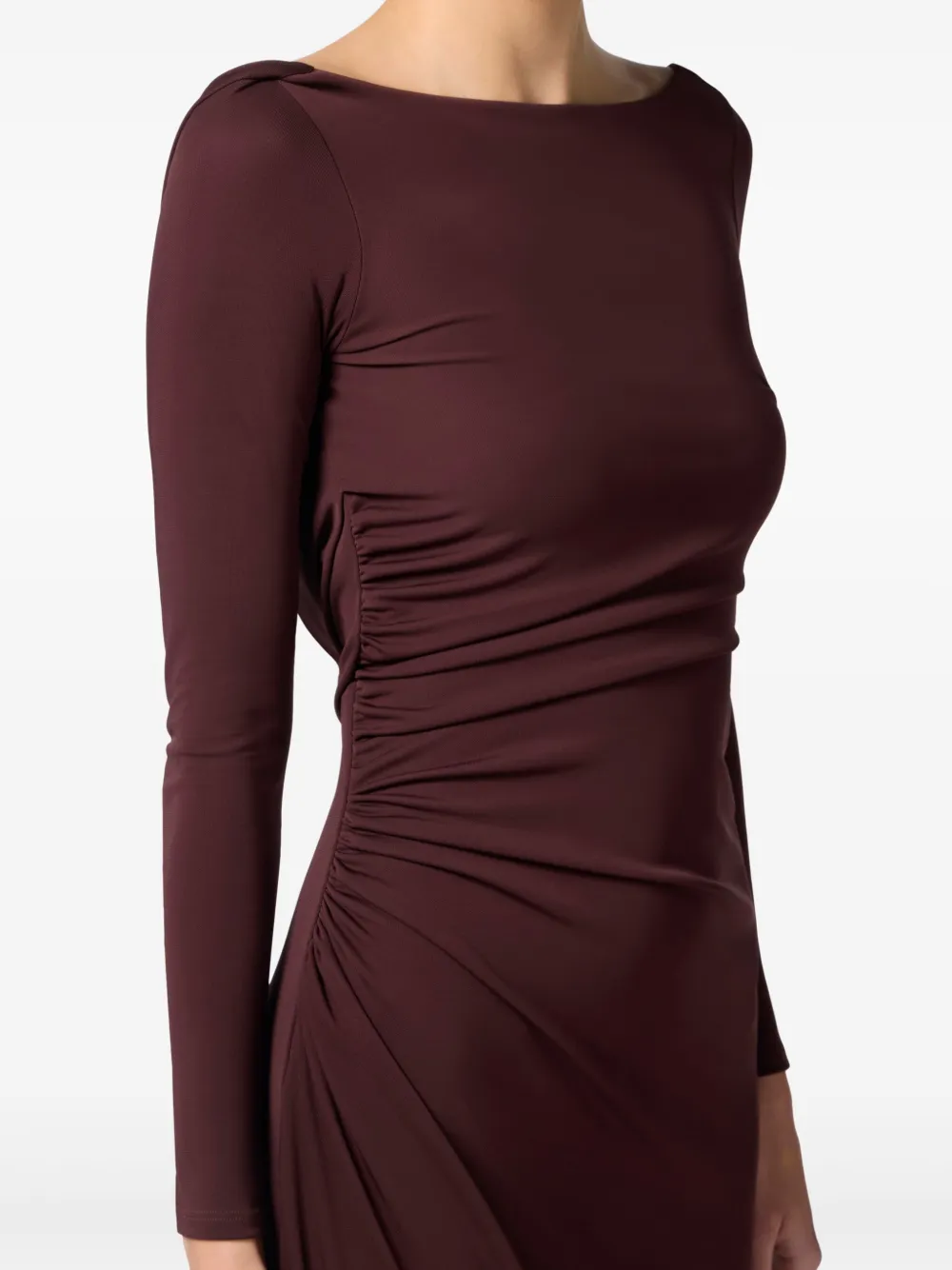 Elisabetta Franchi Gedrapeerde jersey avondjurk Rood