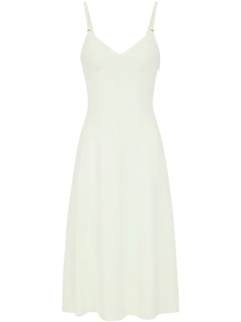 Elisabetta Franchi lace-up detail crepe midi dress