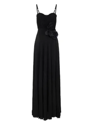 Theory Pleated Satin Dress | Black | FARFETCH