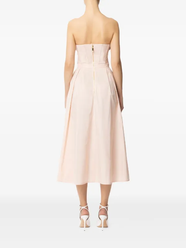 Elisabetta Franchi rose-appliqué Gabardine Midi Dress | Pink