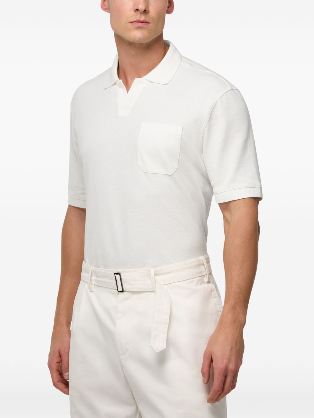 Boggi Milano cotton piqué polo shirt - White