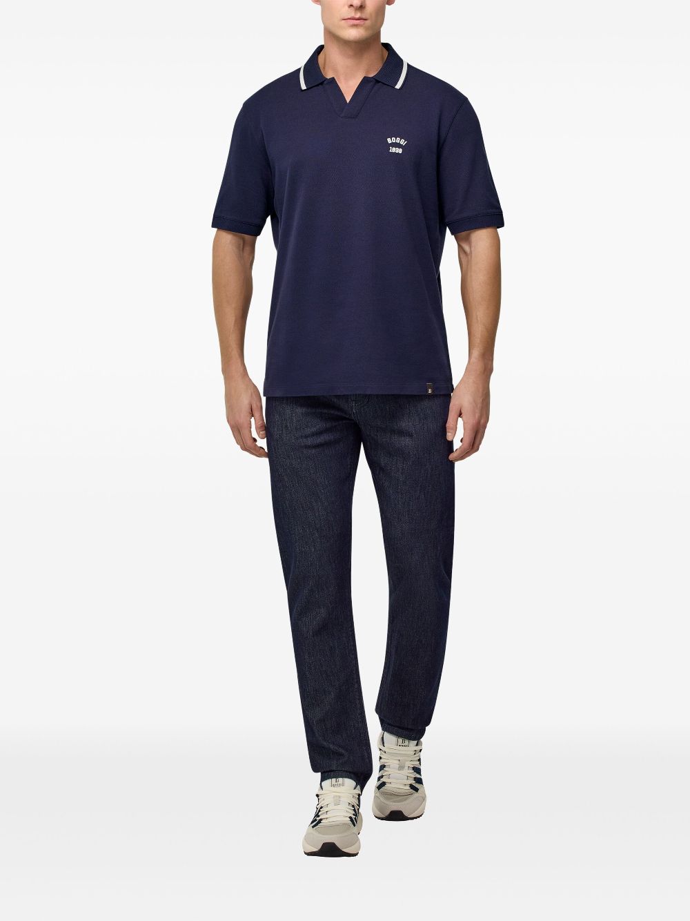 Boggi Milano piqué polo shirt - Blauw