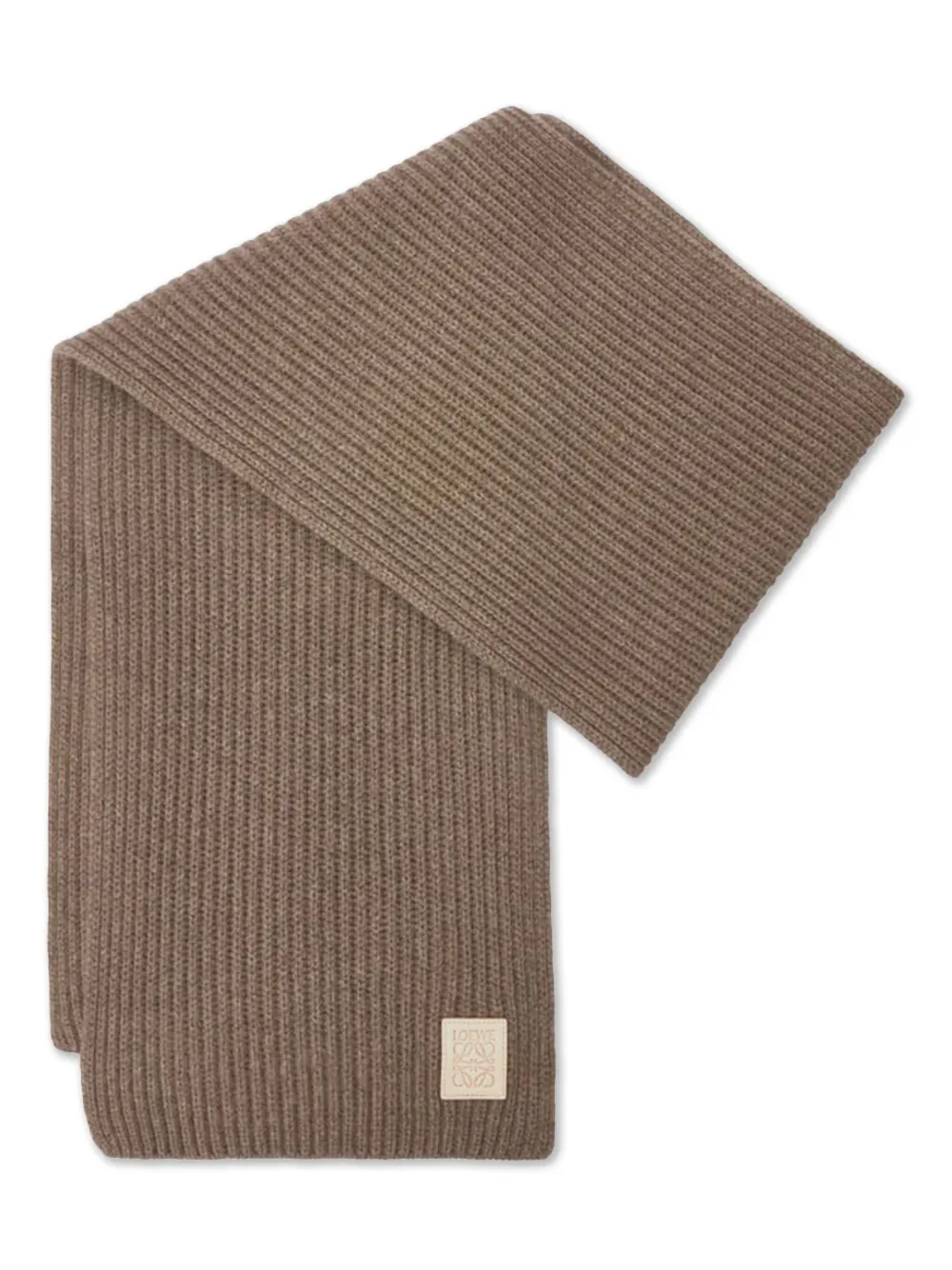 ribbed logo-plaque scarf