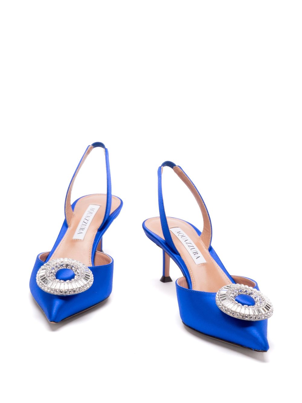 Aquazzura 50m Crystal Hoop Sling pumps Blue