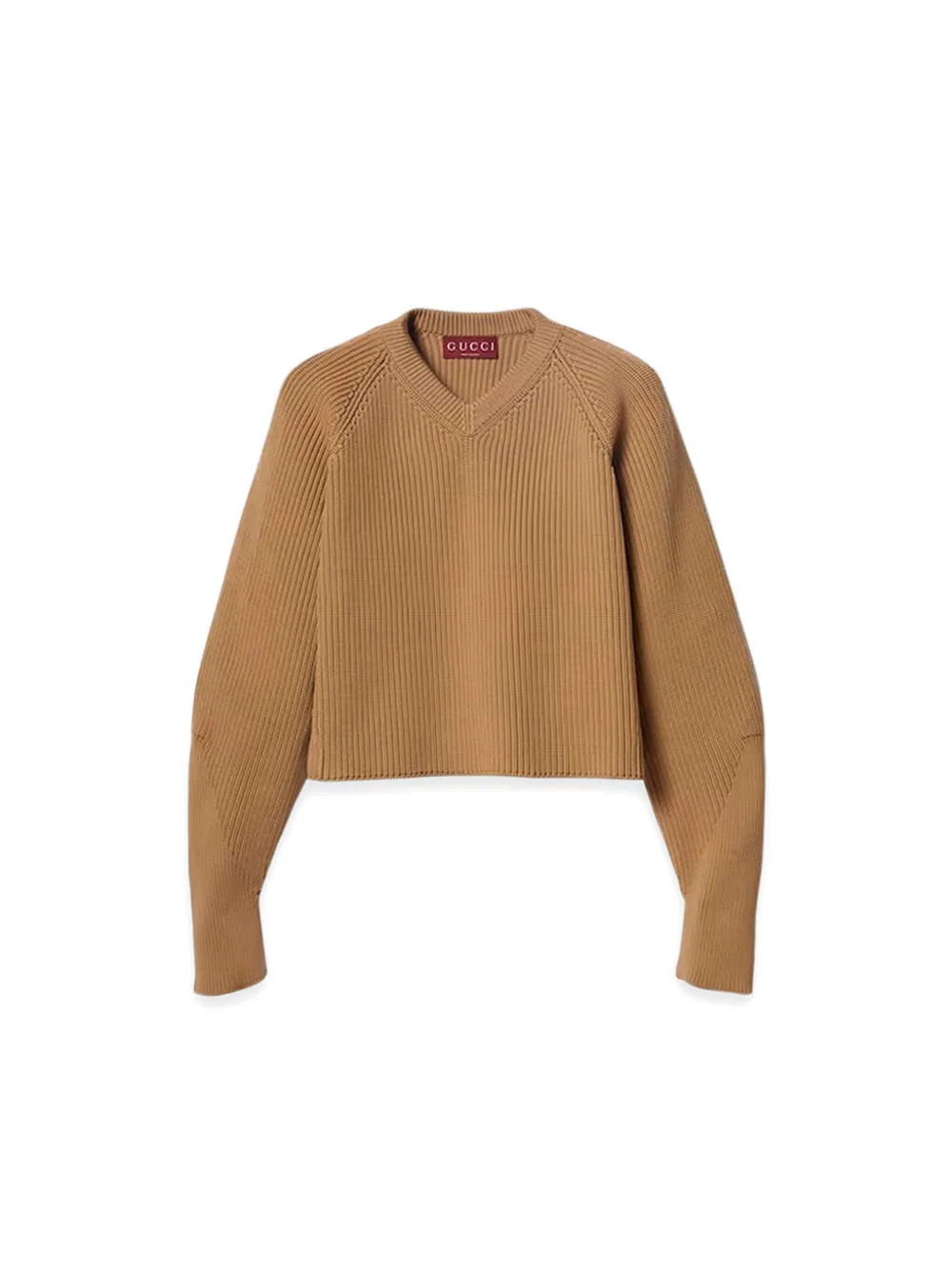 Gucci V-neck ribbed-knit sweater Beige