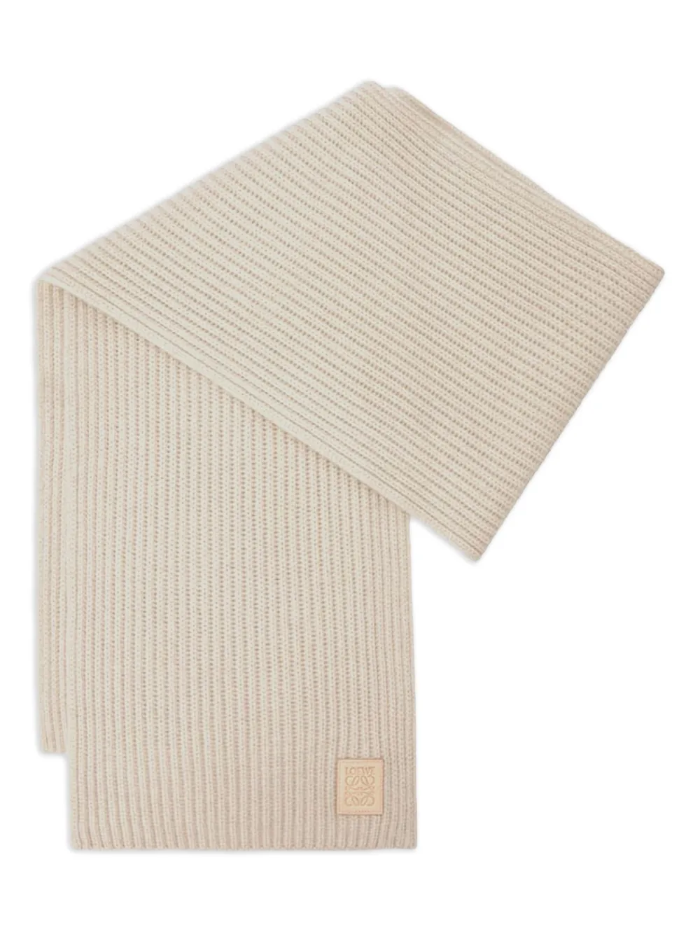 ribbed logo-plaque scarf