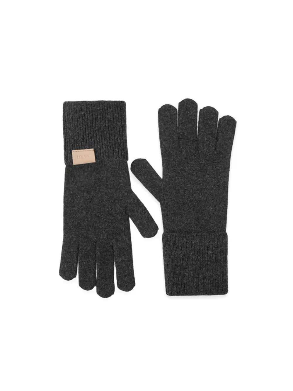 Loewe Ribbed-knit Gloves In Black