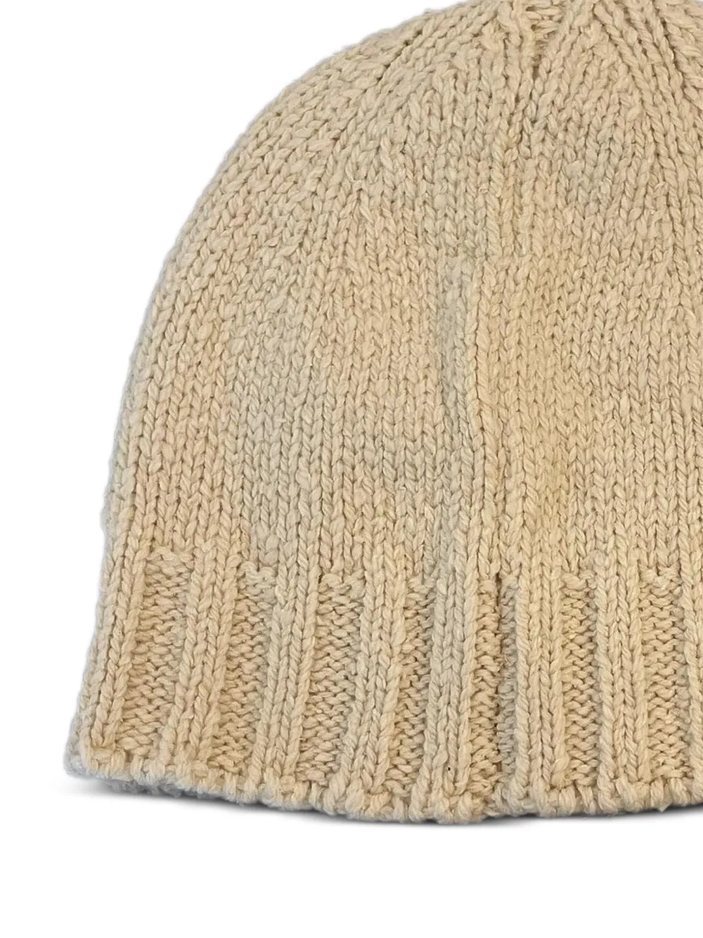 Jil Sander Ribgebreide muts - Beige