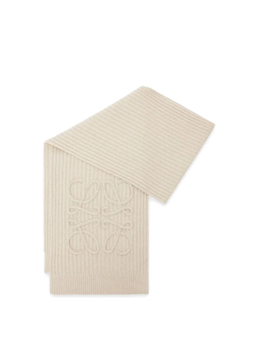 LOEWE Anagram geribbelde sjaal Beige