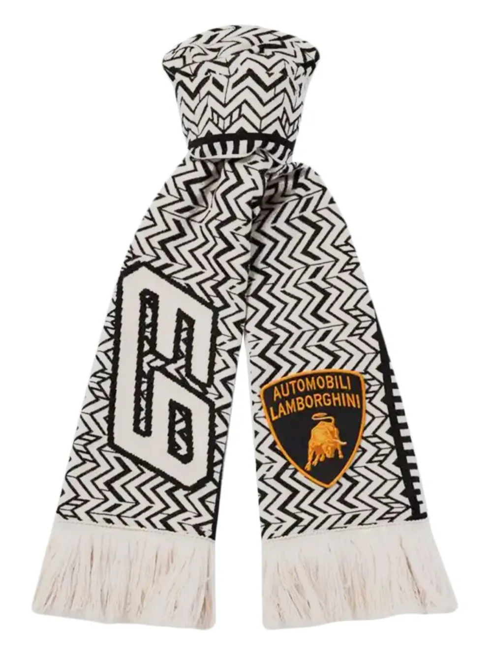RHUDE chevron-pattern Lamborghini 63 scarf | Black | Image 1