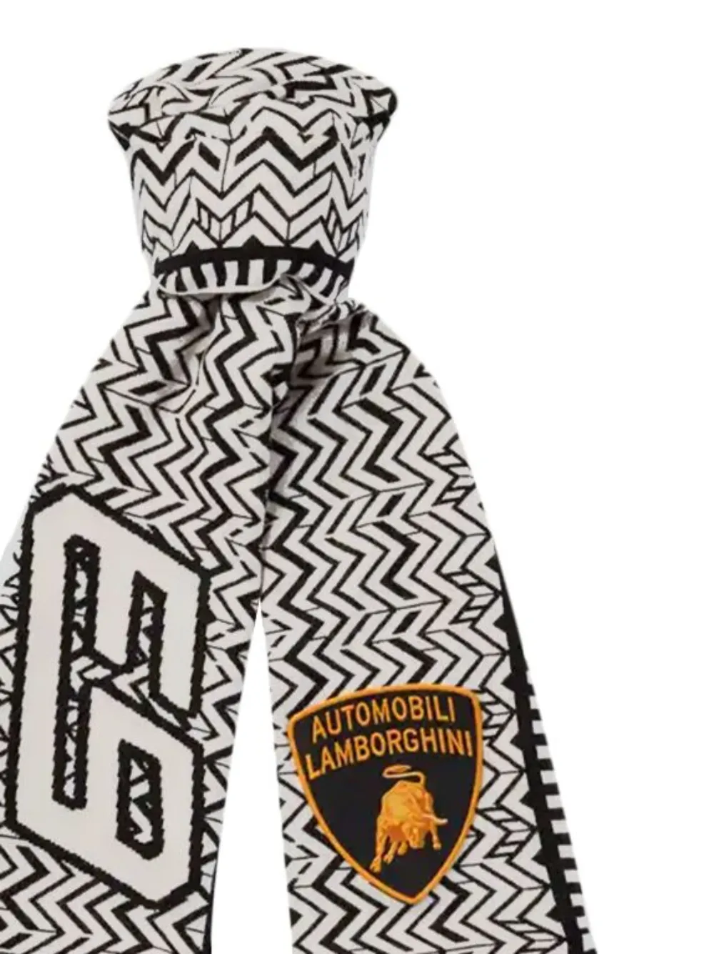 RHUDE chevron-pattern Lamborghini 63 scarf - Zwart