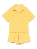 Il Gufo towelling-finish shorts set - Yellow