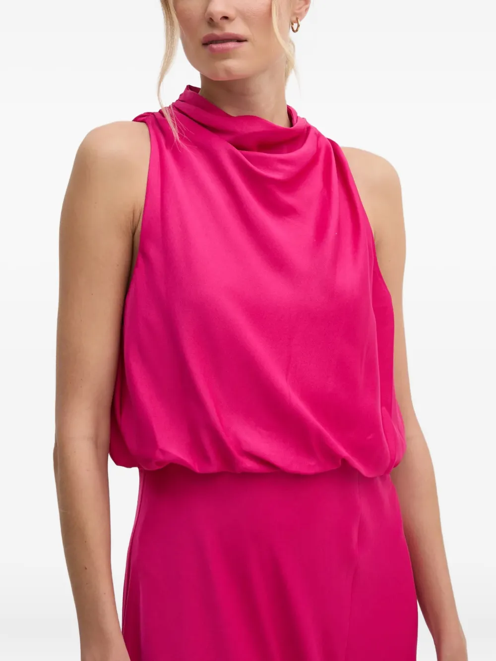 Dkny Cowl-neck Midi Dress In Pink