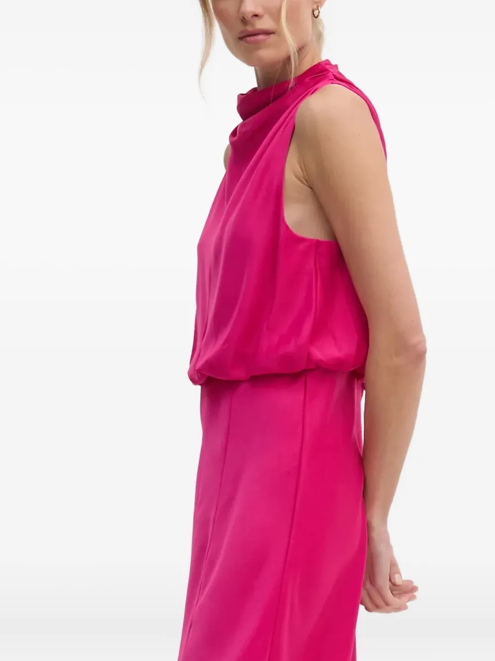 Dkny Cowl-neck Midi Dress In Pink