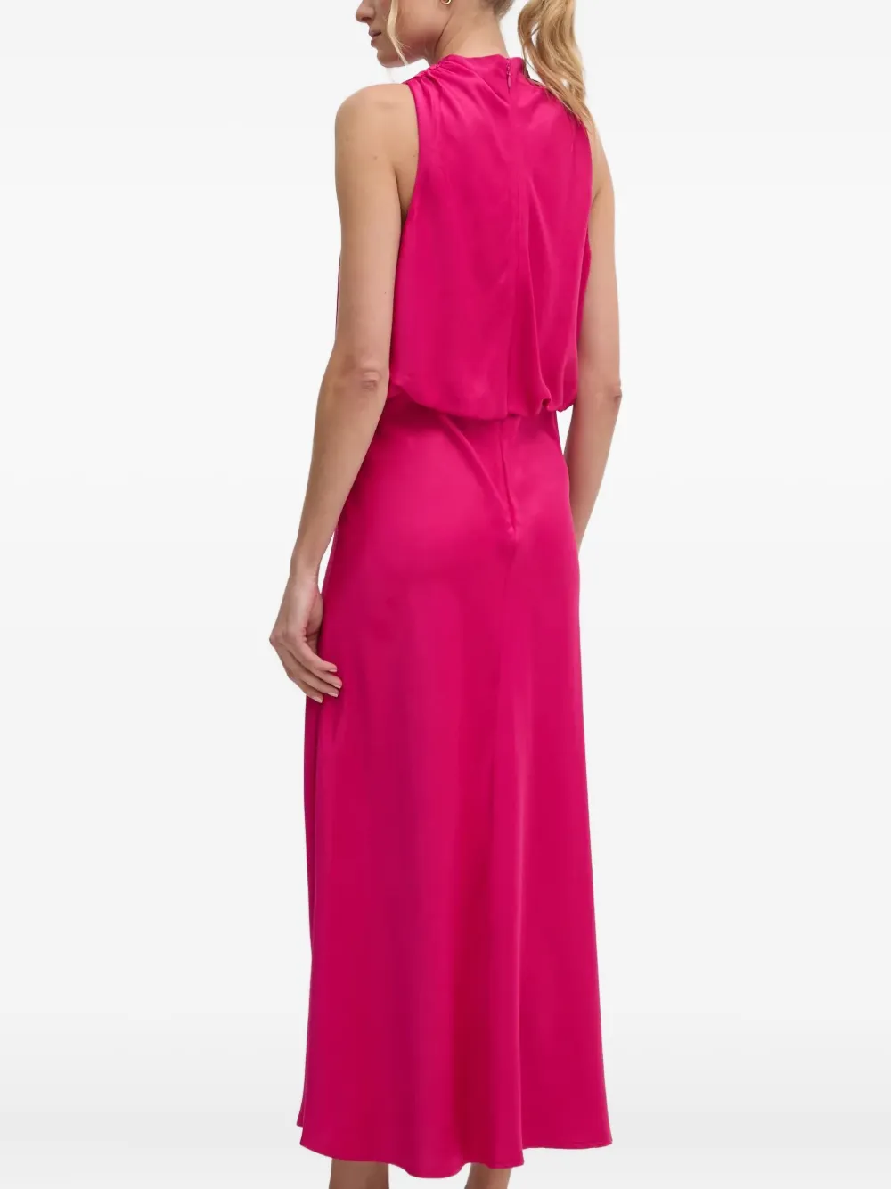 Dkny Cowl-neck Midi Dress In Pink